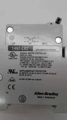 USED ALLEN-BRADLEY ALLEN-BRADLEY MANUAL MOTOR CONTROL 1492-CB2