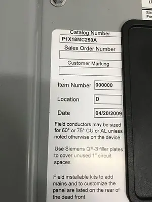 USED SIEMENS P1X18MC250A