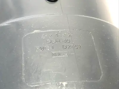 036804, 801-420 | IPEX 036804 Reducing Tee SCH 80 PVC 4"x4"x2" Socket x Socket x Socket - New Other