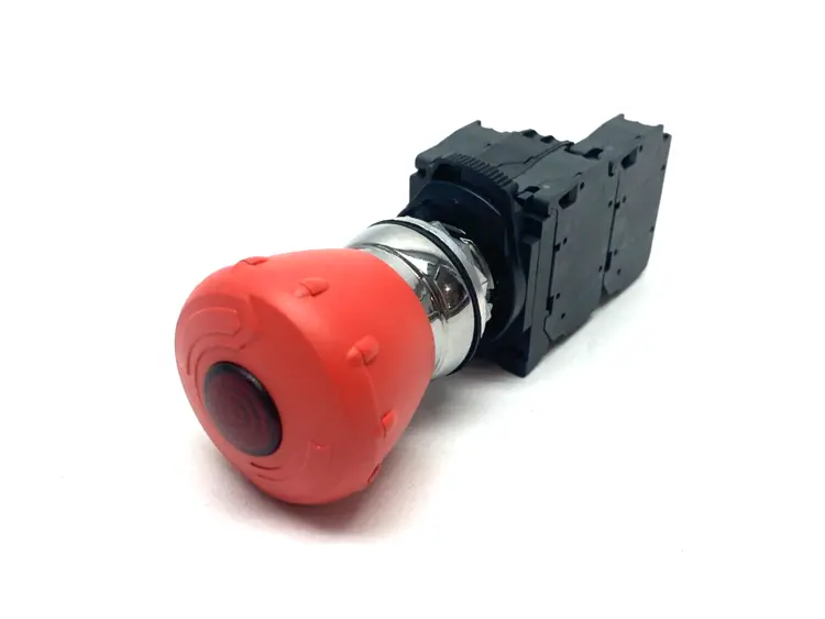 Used ALLEN-BRADLEY ILLUMINATED 22MM EMERGENCY TWIST-TO-RELEASE PUSHBUTTON ASSEMBLY Relays & Switches | Maverick Industrial Sales #1121240