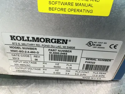 Used KOLLMORGEN MMCSD2.4460D Servo Drives Ohio US | HGR 24 #1330279