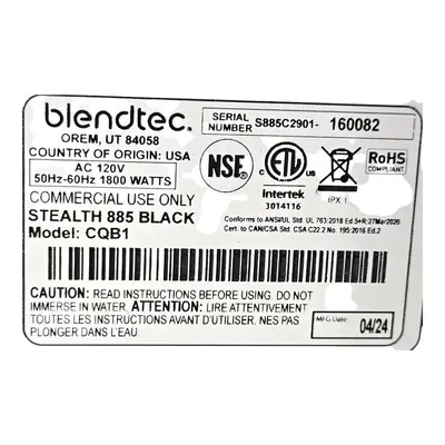 USED BLENDTEC 885