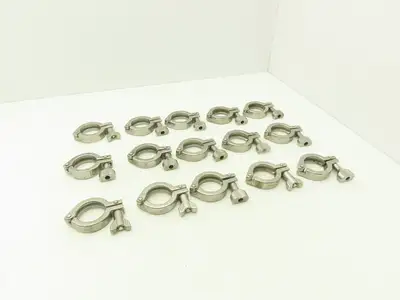 1.5" Tri Clover Clamp Stainless Steel Sanitary Flange 5/16 Thumb Screw Lot of 15