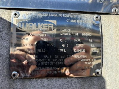 Used 2014 WALKER MILK TANKER TRAILER Tanker Trailers Michigan US | Miedema Asset Management Group #1709462