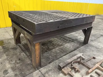 70.5" X 59.5" X 34.5" X 6.25" METALWORKING IRON FORMING ACORN TABLE: YOBRO #24097