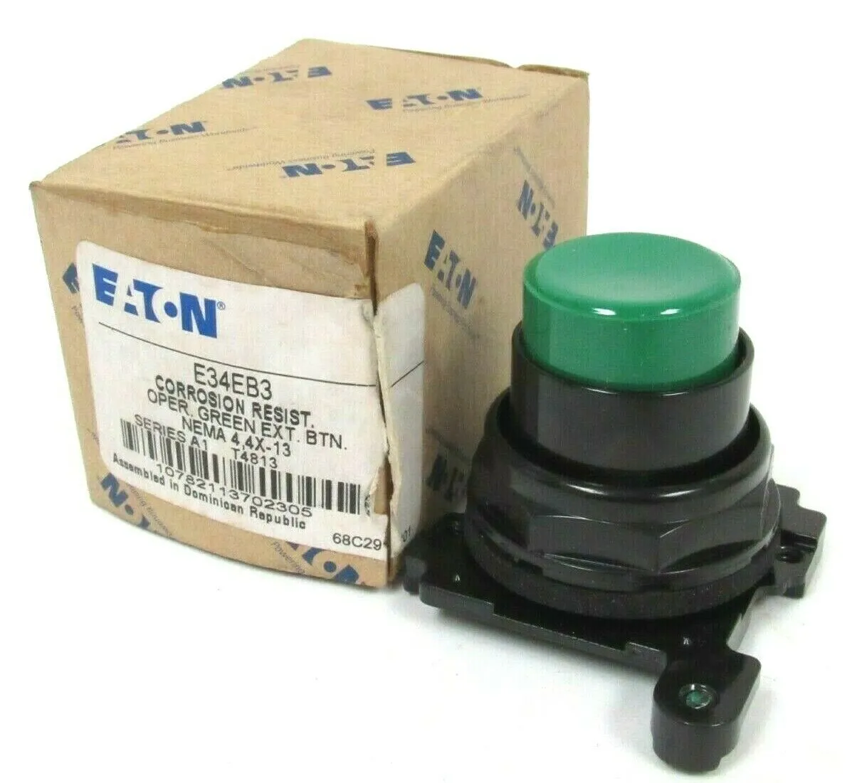 NEW EATON E34EB3 GREEN PUSH BUTTON