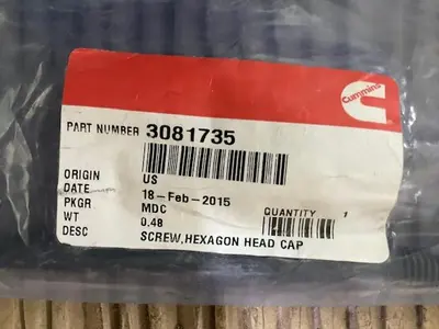 Cummins Hexagon Head Cap Screws PN 3081735