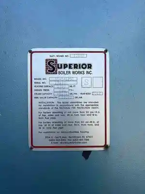 USED SUPERIOR BOILER WORKS, INC 6-X-1250