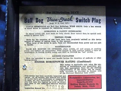 Bull Dog BOS 14352 Switch Plug 60A 575AC 20HP Used