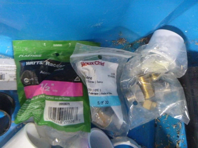 Tote of Plumbing Supplies