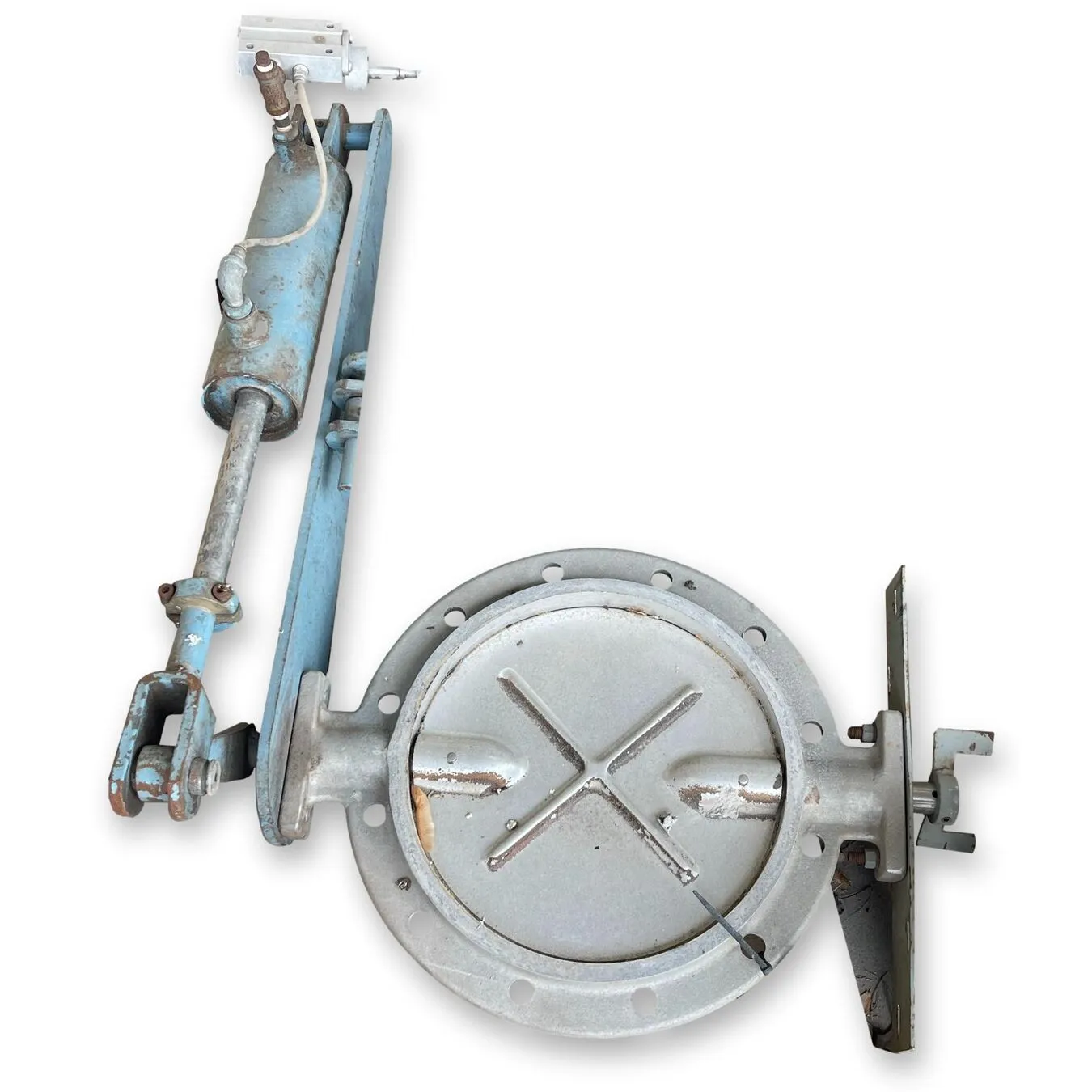 Used 12" Dia. Semco Stainless Steel Butterfly Valve w/ Pneumatic Cylinder