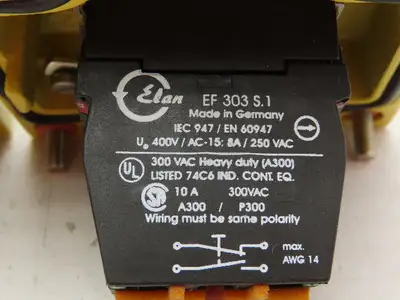 Elan EF 303 S.1 Twist Button Guarded 300 VAC 10A Lot of 2
