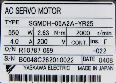 NEW YASKAWA ELECTRIC SGMDH-06A2A-YR25 AC SERVO MOTOR SGMDH06A2AYR25