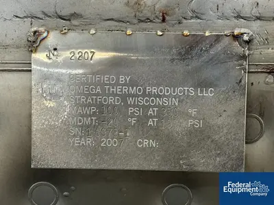 Used Processall 124 Cu Ft ProcessAll Plow Mixer Dryer, 304 S/S, Model 3500S Plow Mixers Ohio US | Federal Equipment Company #1337700