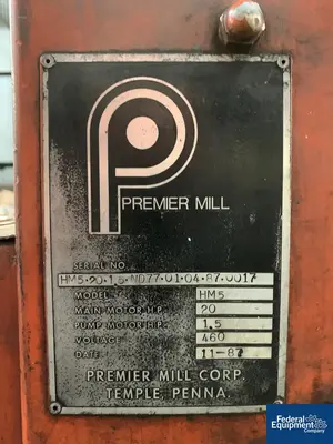 USED Premier Premier HM-5 SuperMill Media Mill, C/S, 20 HP