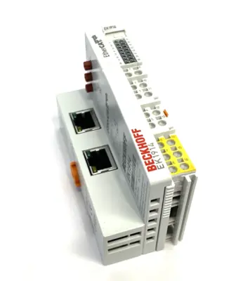USED BECKHOFF ETHERCAT COUPLER WITH INTEGRATED DIGITAL STANDARD & SAFETY I/OS