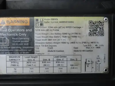 Hyster 8536820 Forklift Control Module Rev 21 Off E80XN READ