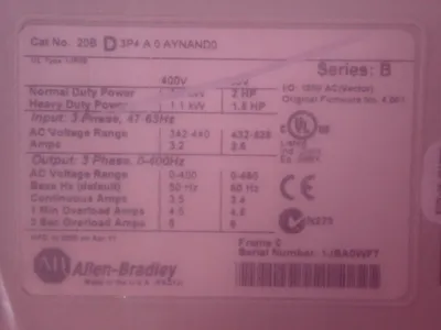 New | in-Stock ALLEN BRADLEY 20BD3P4A0AYNAND0 Variable Speed Drives Ohio US | HGR 24 #998440