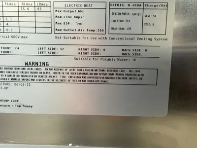 USED AAON DANDELION WVA036E014AA0JC