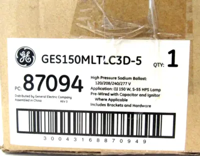 NEW GENERAL ELECTRIC GES150MLTLC3D-5 BALLAST GES150MLTLC3D5