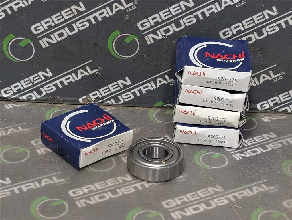 Lot of 5 Nachi 6203ZZE Single Row Deep Groove Bearings 17x40x12mm New NIB