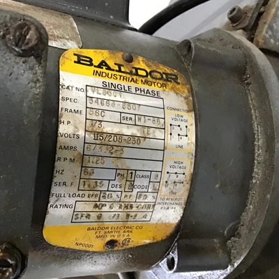 Precision H3761-161 Industrial Rotary Vane Vacuum Pump with Baldor Industrial Motor