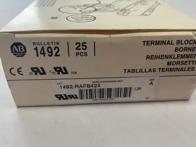 New | in-Stock Allen-Bradley Ser. A One-Circuit Fuse Block, Spring Clamp BOX OF 25 Terminal Blocks Michigan US | Maverick Industrial Sales #1389617