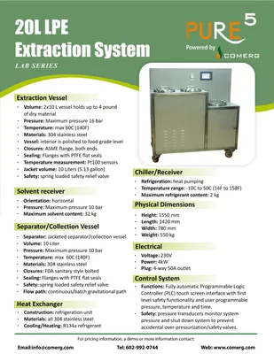 USED 2017 COMERG 20L EXTRACTION MACHINE