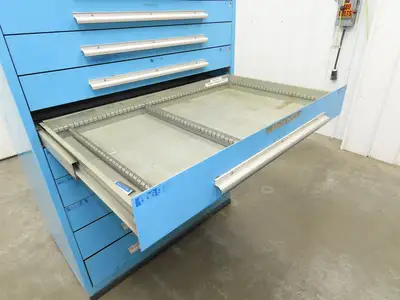 Nu-Era Modular Tool Storage Cabinet 10 Drawer 45x28x61" Stanley Vidmar Blue