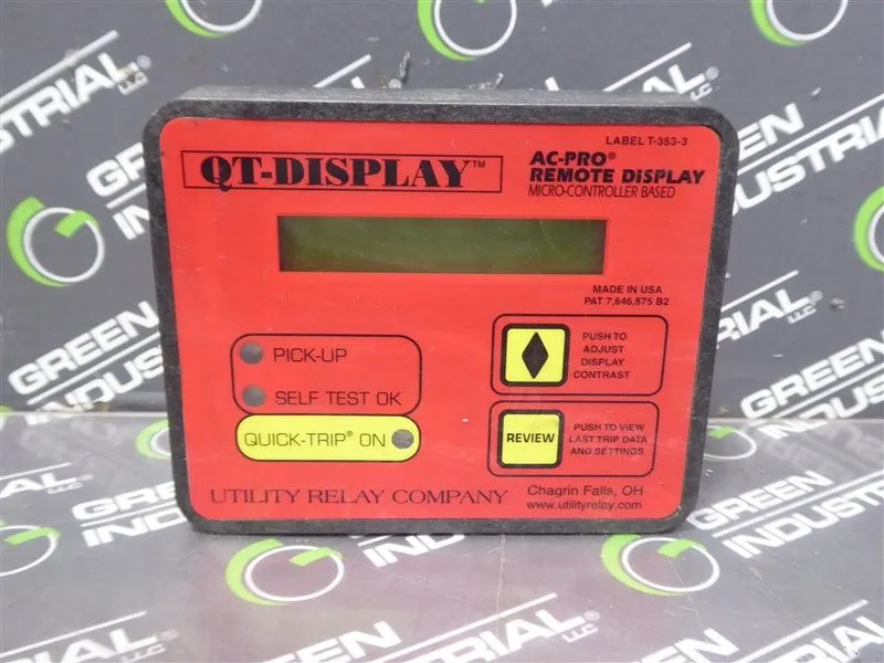 Utility Relay Company T-353-3 AC-PRO Trip Unit Remote Display Module Used