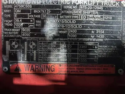 Used 2020 RAYMOND 4750C50S 4-Wheel Sit down Electric Counterbalance Forklifts Illinois US | Somerset Equipment Sales #1546170