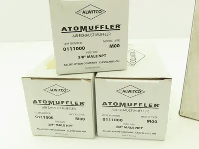 Allied Witan M00 Alwitco AtoMuffler 3/8" NPT 125PSI Max Pressure Lot of 4