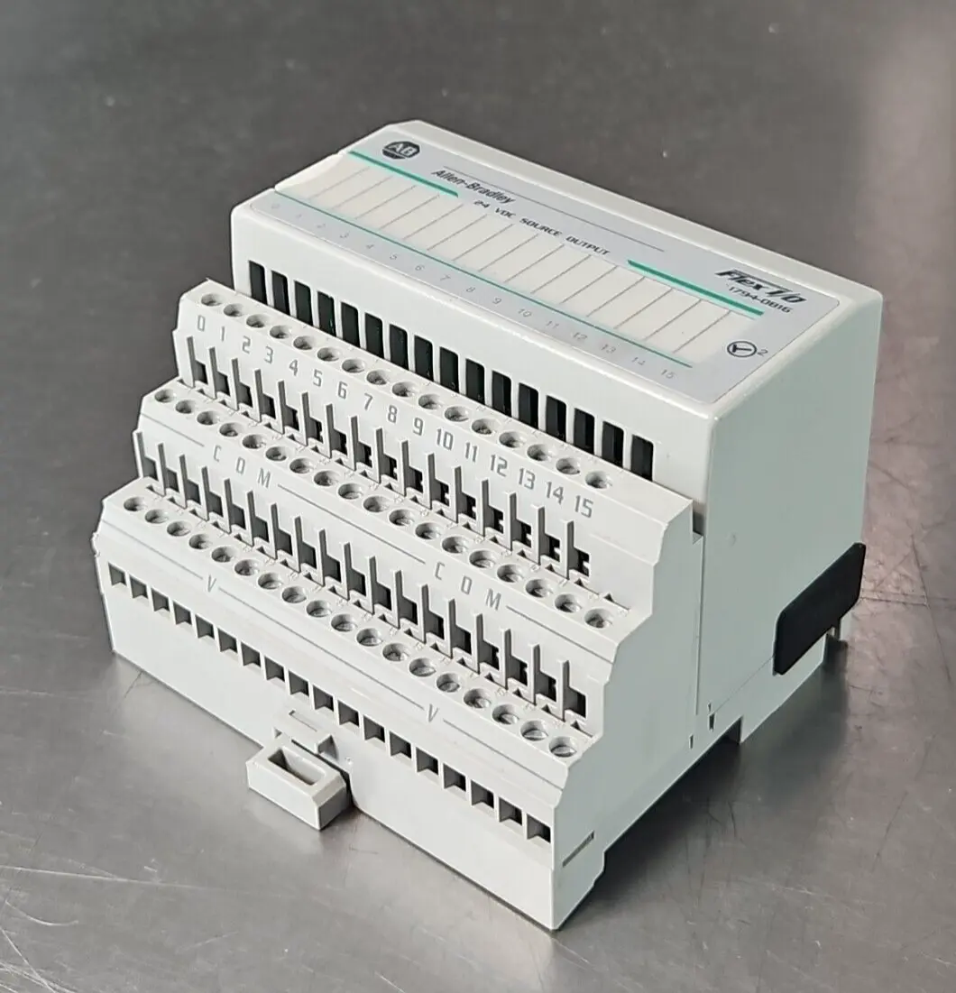 Allen Bradley 1794-OB16 24VDC Source Flex I/0 Output Module w/ T. Base (BIN453)