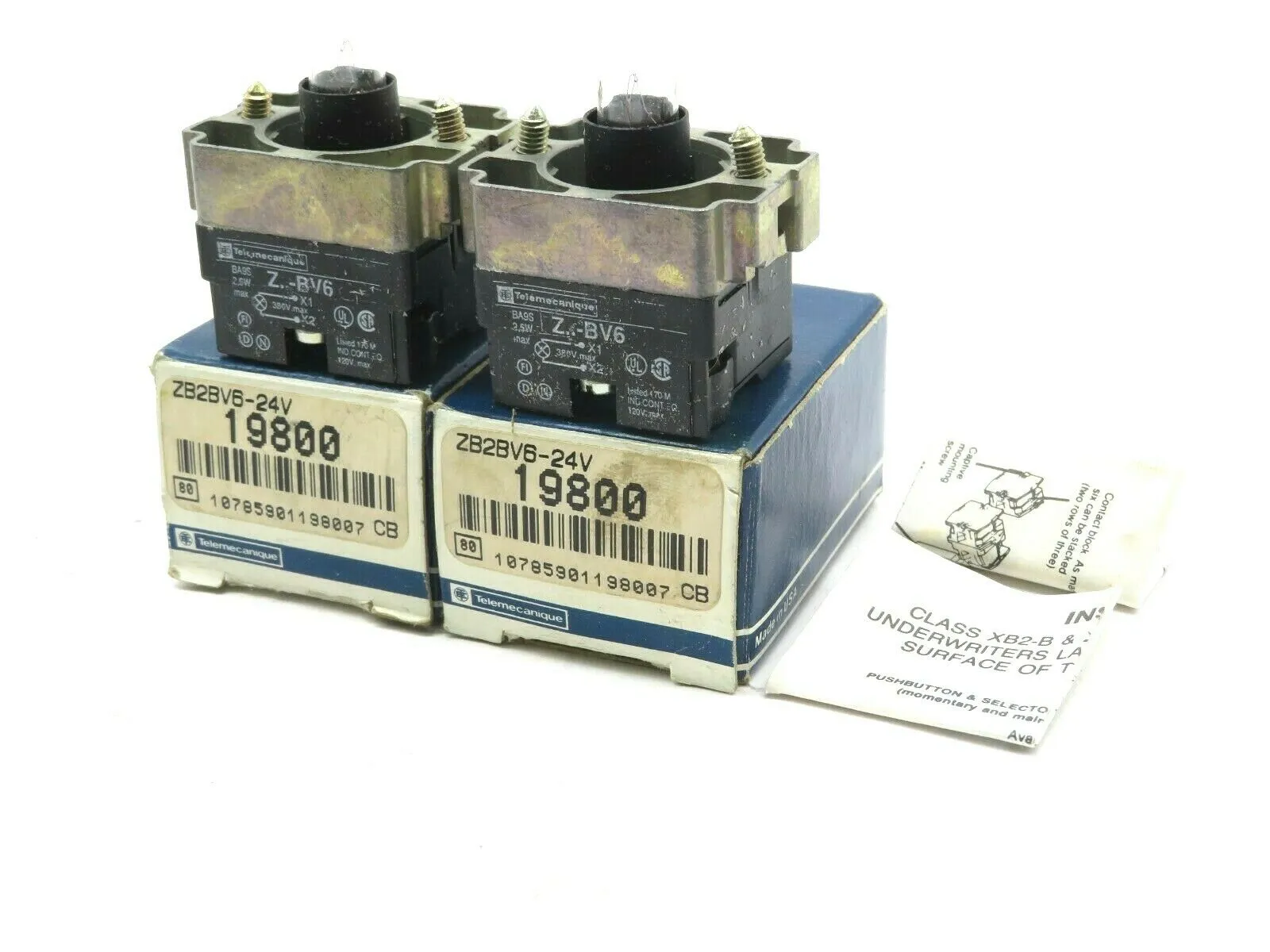 2 TELEMECANIQUE ZB2-BV6 PILOT LIGHT MODULE ZVB-6 ZB2BV6