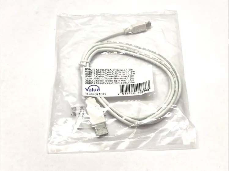New | in-Stock Value USB 2.0 Type A 5-Pin Cable 1.8m Cable & Wire Michigan US | Maverick Industrial Sales #1397894