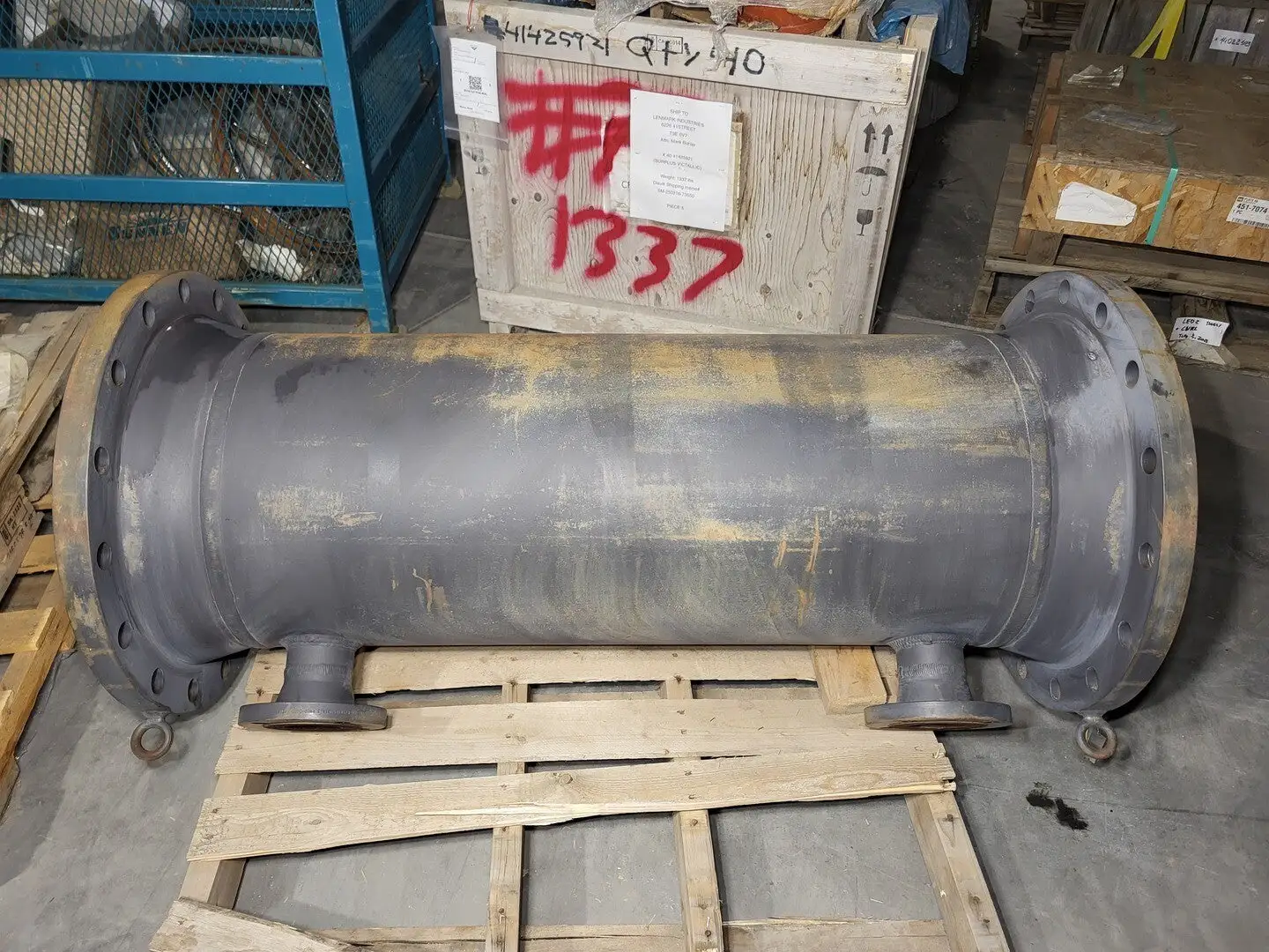 16" Class 150 Pipe Flanged Ends w/ Baffle Plate and 3" Branch Connections