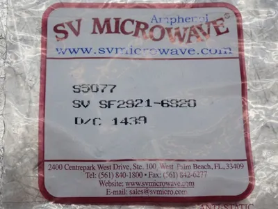 Used SV MICROWAVE SV SF29216920 Connector Accessories | HGR 24 #753180
