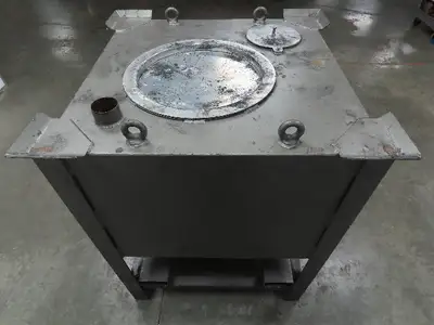 36" X 36" Portable Steel Bulk Material Bin Gravity Hopper With Fork Pockets