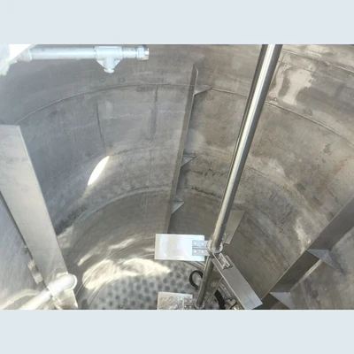 2,200 Gallon SS Jacketed Pressure Mix Tank with 7.5HP Agitator