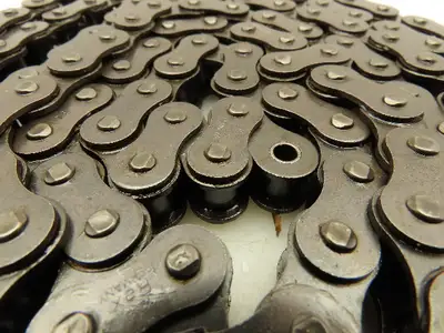 Rexnord 10B-1 Single Strand Steel #50 Riveted Roller Chain 5/8" Pitch 10'
