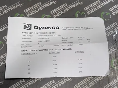 Dynisco 2242NA00P21CEFFCACZZB300 Smart Pressure Sensor 4000 URV 5000 PSI New NIB
