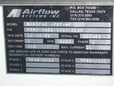 USED AIRFLOW MINIPAC-PG7-HP