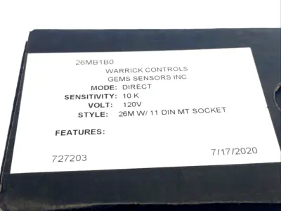 Warrick Controls GEMS Liquid Level Controller/Relay, 11-Pin Socket Plug-In - New Other