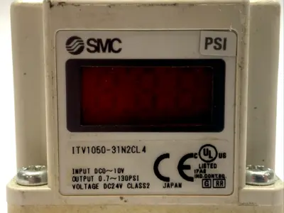 USED SMC ELECTRO-PNEUMATIC REGULATOR 0–0.9MPA 1/4" NPT 24V