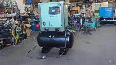 2026 Maximus 10 HP Rotary Screw Air Compressor VFD 230V Single Phase on 60G Tank