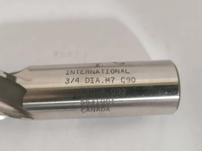 International 4 Flutes HSS High Speed Steel End Mill 3/4 Diameter Made in Canada