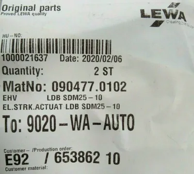 NEW LEWA 090477.0102 ELECTRIC STROKE ACTUATOR LDBSD05 LDBSDM25-10