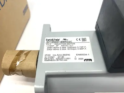 New | in-Stock Brother Induction Motor, 3-Phase, 7.5:1 Ratio, 1/10HP Gearmotors Michigan US | Maverick Industrial Sales #1396097