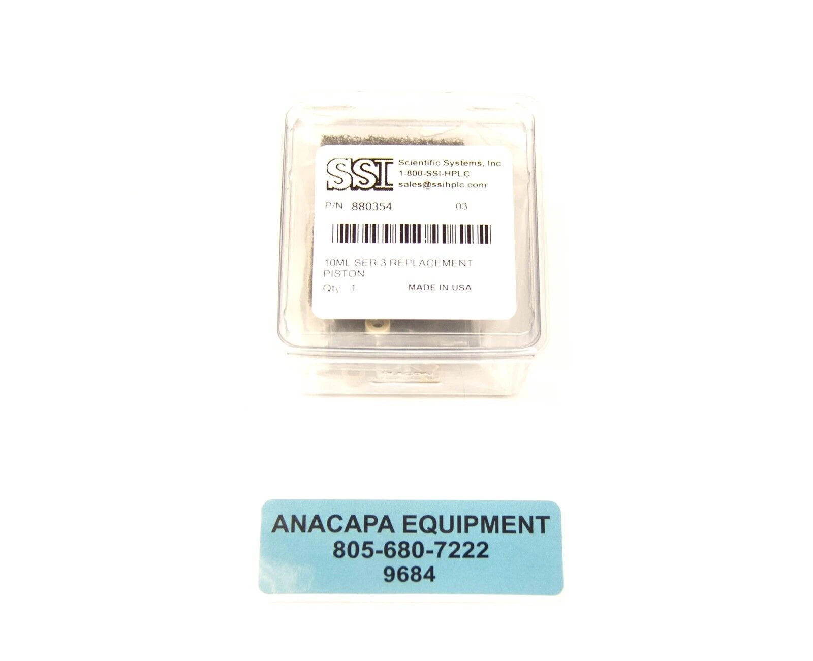 Teledyne SSI 880354 Replacement Piston for Series 3 Pumps 10 mL NEW (9684)R
