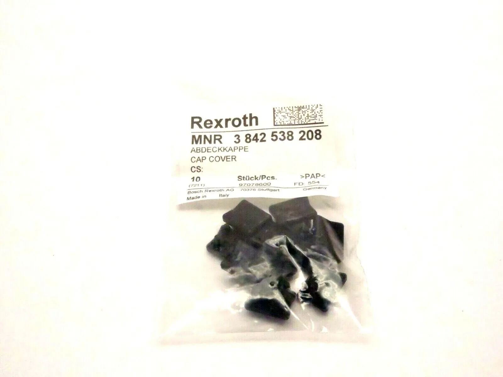 3 842 538 20 | Bosch Rexroth 8 Cap Cover BAG OF 8 - New